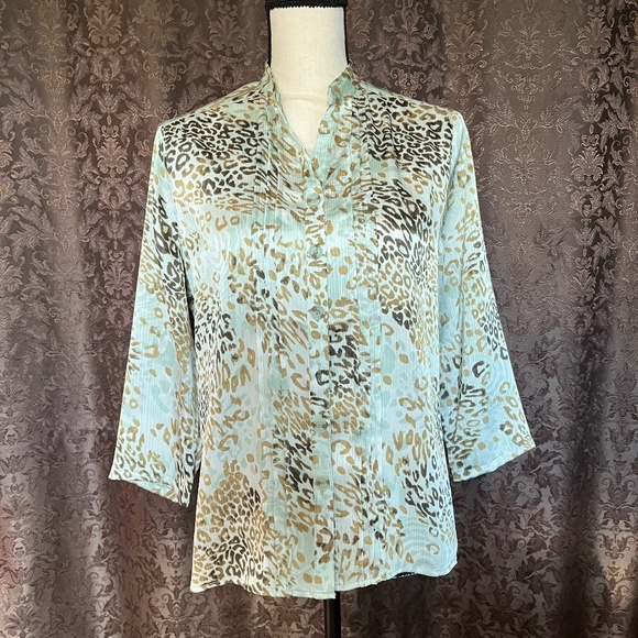 Draper's & Damon's 3/4 Sleeve Lightweight Blouse Petite Small New With Tags - Picture 1 of 6